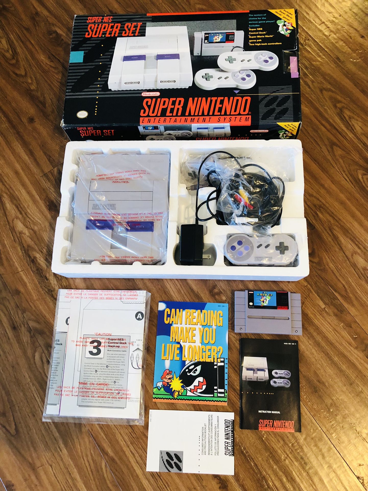 Super Nintendo Snes Console System Complete In Box CIB Super Mario ALL STARS SET