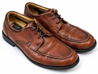 Chaps Brown Leather Moc Toe Lace Up Shoes Mens 9M 96-26852