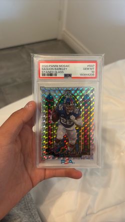 Saquon Barkley stained glass SSP CASE HIT PSA 10
