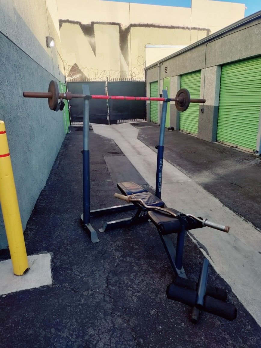 Bench Press, 2 Bars And Weights