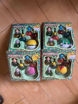 Pokemon Christmas Tree Lamp Ornaments Set Of 4 Vintage Working