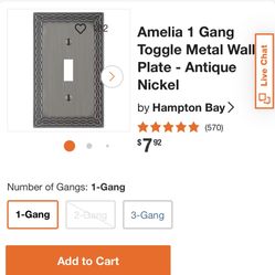 amelia antique nickel finish light switch Mirror Finish 