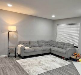 Gray Fabric Sectional Sofa