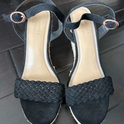 Lauren Conrad Black Wedge Heels