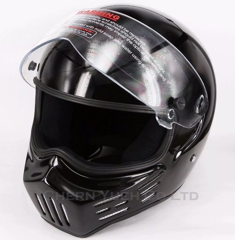 Simpson M30 replica Fiberglass motorcycle full face helmet outlaw bandit black xxl 2xl