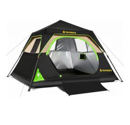 4/6 Person Instant Tent, Camping Tent Setup in 60 Seconds, Waterproof Pop Up Tents for Camping with Top Rainfly, Instant Cabin Tents with Portable Car