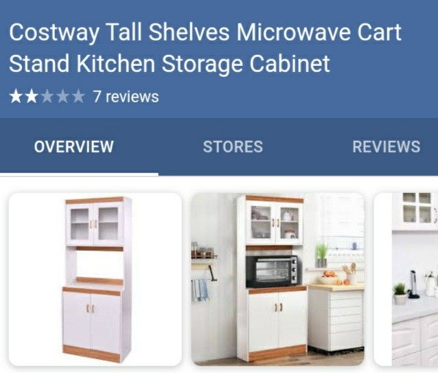 Costway tall shelves microwave cart stand kitchen storage cabinet