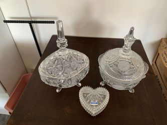Crystal candy dishes no cracks or chips