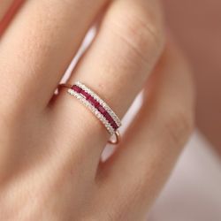 "Refined Thin Zircon Three Color Plated Fashion Rings for Women, VP1651