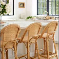 Serena & Lily Riviera Rattan Counter Stools – 2 Available