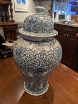 Vintage Blue and White Double Happiness Ginger Jar