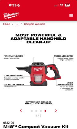 Milwaukee vacuum