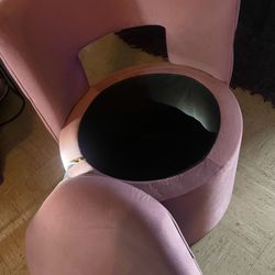 Blush pink storage chair 🎀