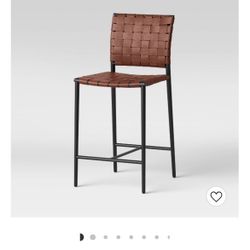 Wellfleet Woven Faux Leather Metal Base Counter Height Barstool - Project 62™  BRAND NEW- STILL IN THE BOX