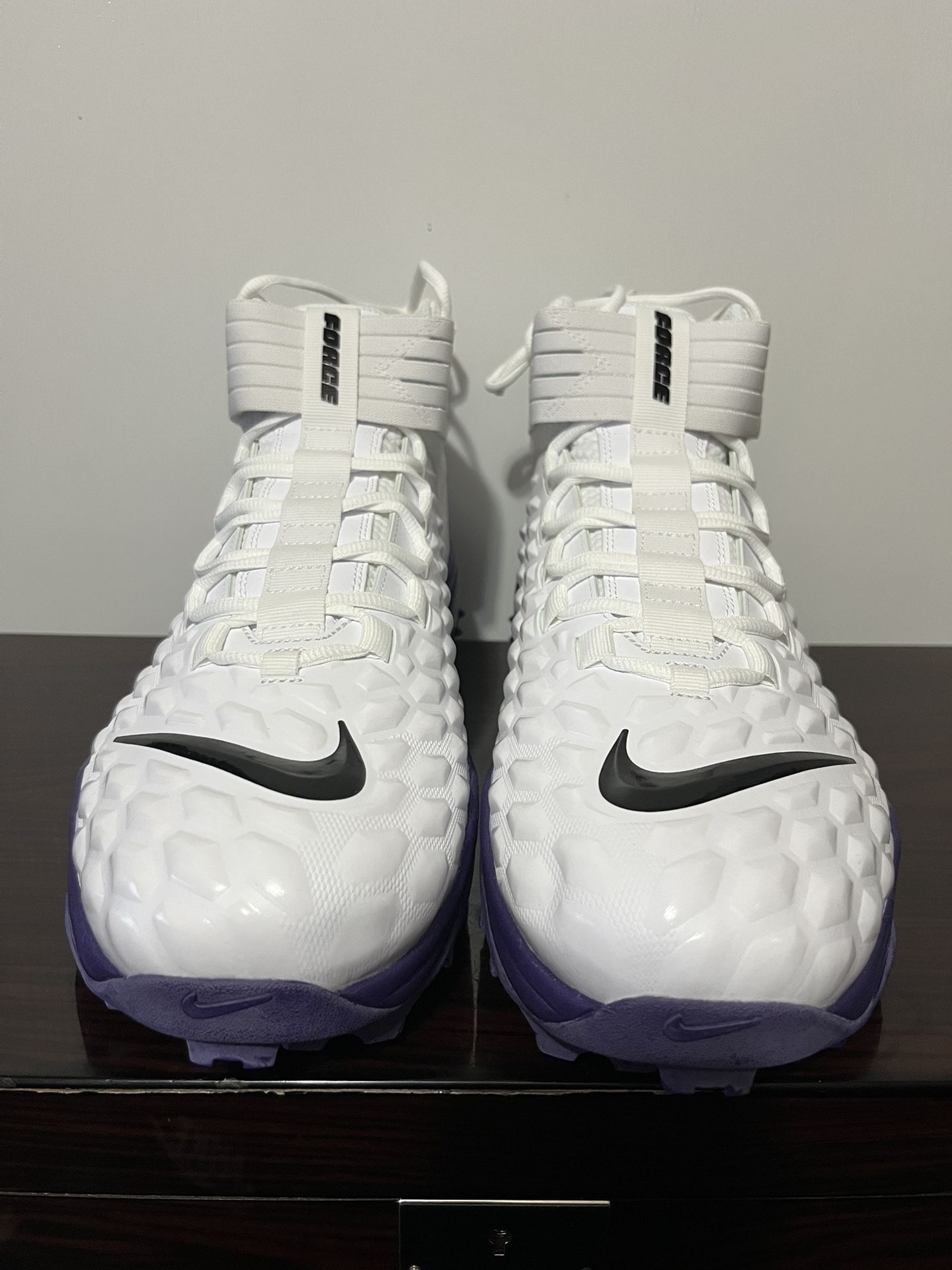 Nike Force Savage Pro Shark Football Cleats White/Purple BV5448