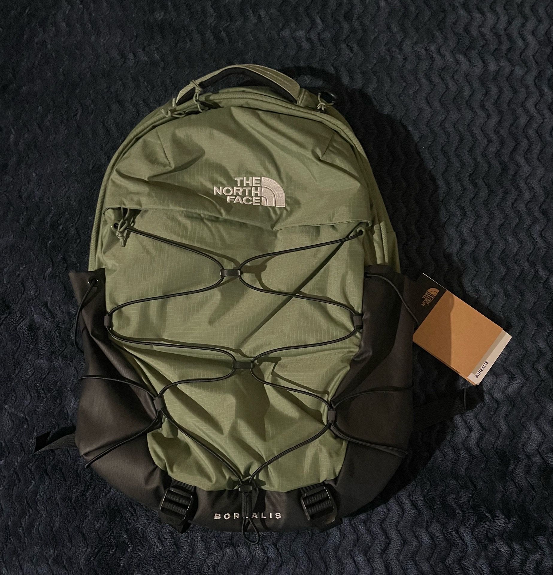 The North Face Borealis Backpack Bark Mist Green / TNF Black Unisex NWT