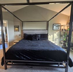 Pettaway Upholstered Canopy Bed Frame