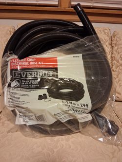 NEW Everbilt 1 1/4" x 24' Flexible Sump Discharge Hose Kit