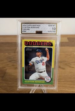 Topps 2024 Heritage Clayton Kershaw Dodgers Chrome /999 #386 AGS 10