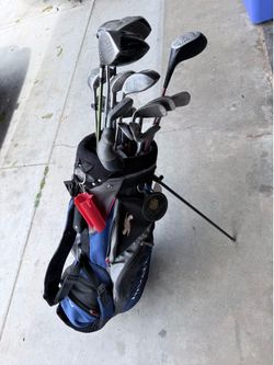 Golf clubs with Orion bag