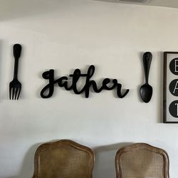 Wooden YUM & EAT, SPOON  and FORK  sign for home decor