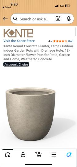 Kante 18-Inch Round Concrete Planter
