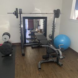 Squat Rack/Bench/weights