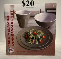 Chef's Counter 16-Piece Melamine Dinnerware Set
