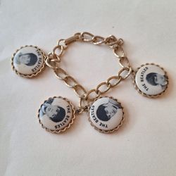 Vintage 1960s The Beatles Charm Bracelet NEMS ENT LTD John Paul George Ringo