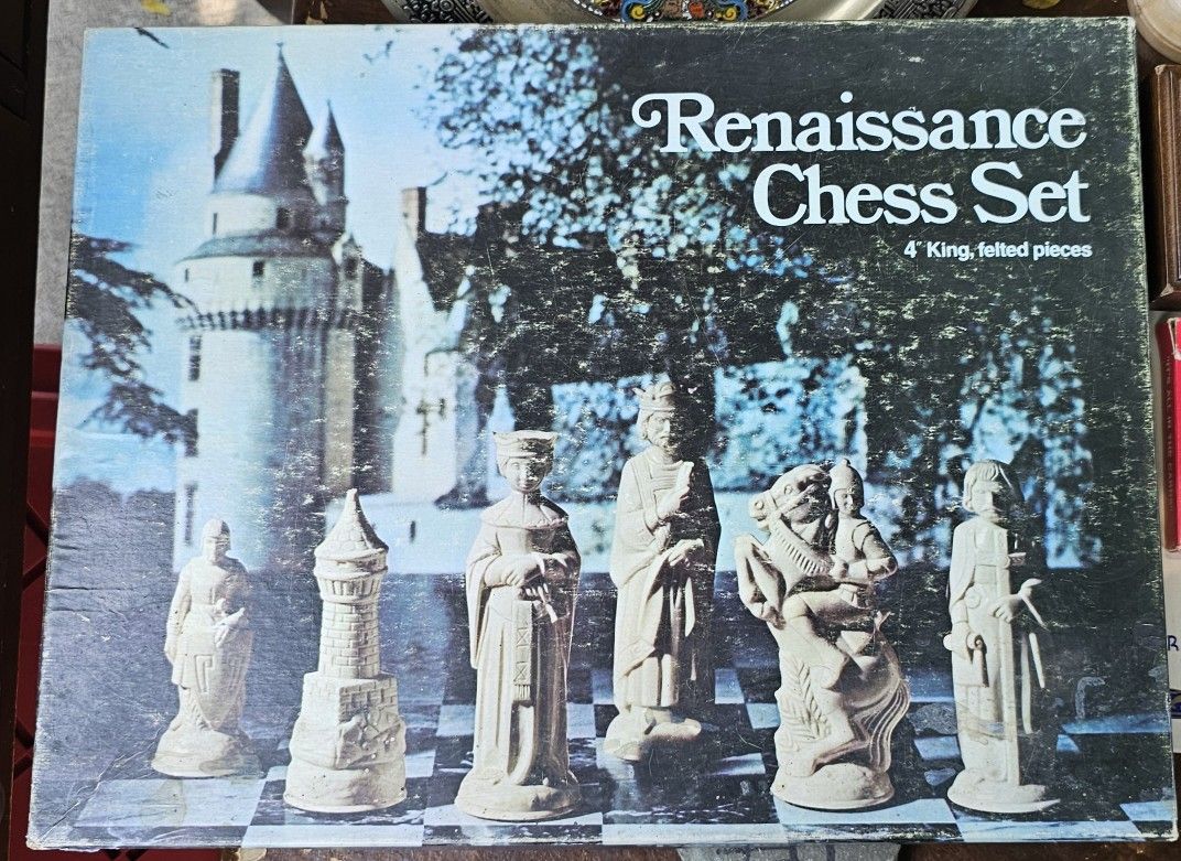 Vintage 1974 Renaissance Chess Set by Milton Bradley! Nice Condition! With Original Box & Everything. 