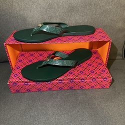 Tory Burch MANON THONG SANDAL CROCO EMBOSS for Sale in