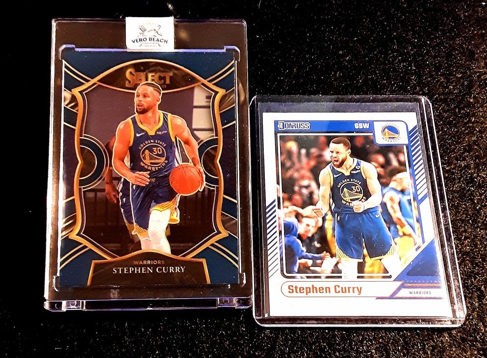 Stephen curry 2021 Panini Select Concourse Blue And Gold Color Match Plus BONUS Card! GS WARRIORS NBA