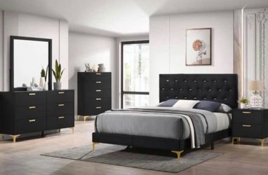 Brand new queen size 5 piece bedroom set without mattress