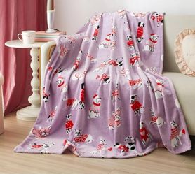 Cozy Purple Valentine's  Throw Blanket 50"×60"