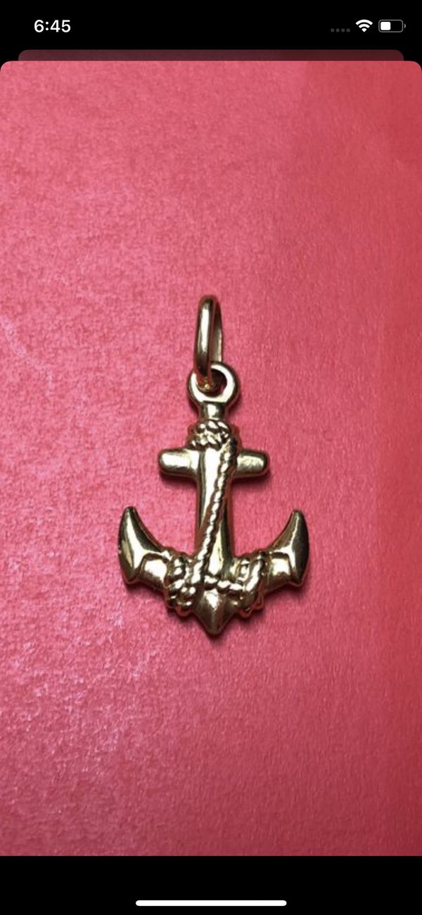 18k solid gold anchor pendant for Sale in San Antonio, TX - OfferUp