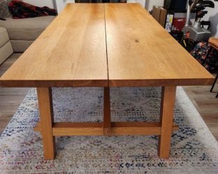 Large solid wood dining table