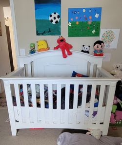 White Wood Baby Crib