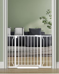 Baby Gate No Drilling, 29"-40" Auto Close Dog Gate Indoor for Doorways & Stairs, Pressure Mounted Adjustable Pet Gate, Easy Walk Through Child Gate fo