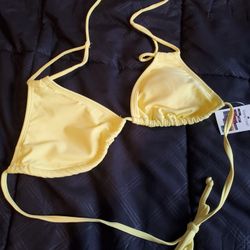 Triangle Yellow bikini top