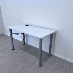 White Desk / table With Outlet 