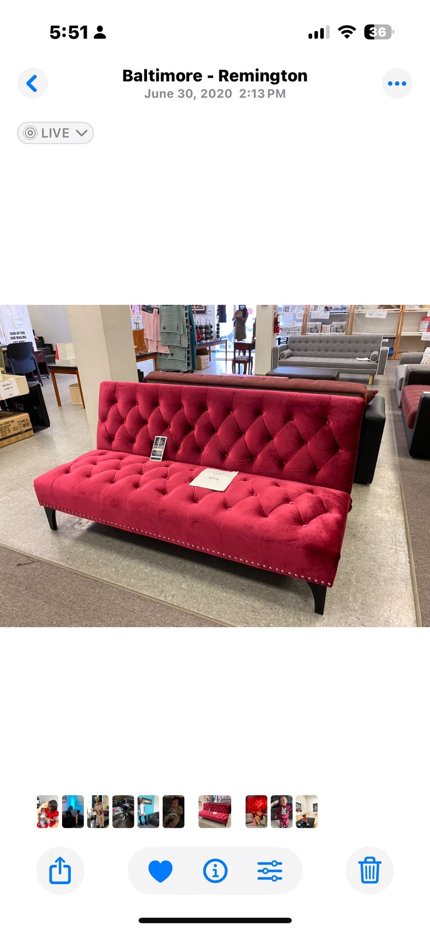 Pink Futon Couch Perfect Condition