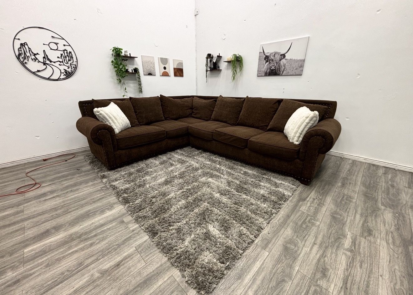 Brown Sectional Couch - Free Delivery 
