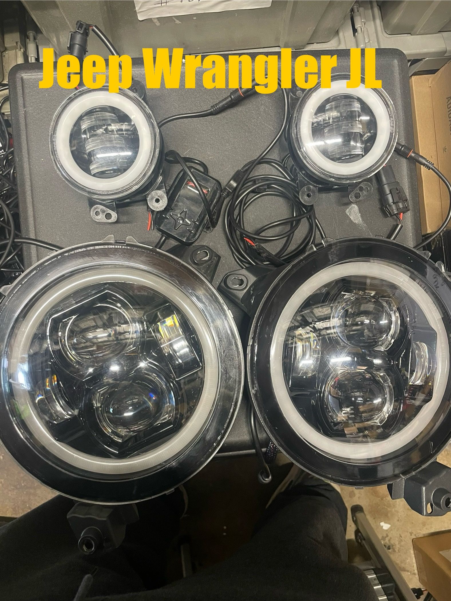 Set Of 9” Inch Headlights And Fog Lights Led Fit Jeep Wrangler JL