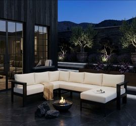 Outdoor Sectional Sofa Set with Ottoman