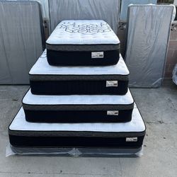 New Mattress. Queen Size Mattress Pillow Top 12” Thick. All Sizes Available. Same Day Delivery.