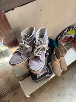 2 Pairs of Vans SK8-Hi Lavender Suede High-Top & Low Sneakers