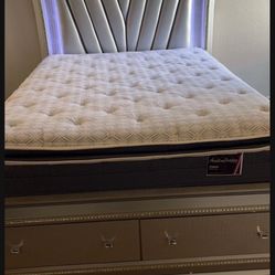 Queen Bed frame W/ LED Light