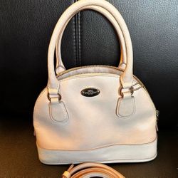 Coach Peach & White Mini Domed Crossbody /Satchel Bag. Gold Hardware. Excellent