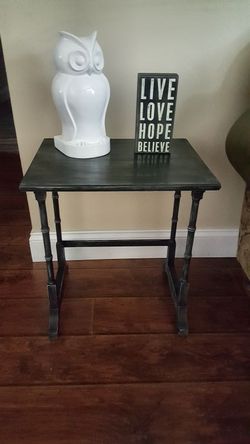 Black distressed farmhouse Ethan Allen accent table