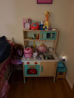 Wooden Kids Play Kitchen Set